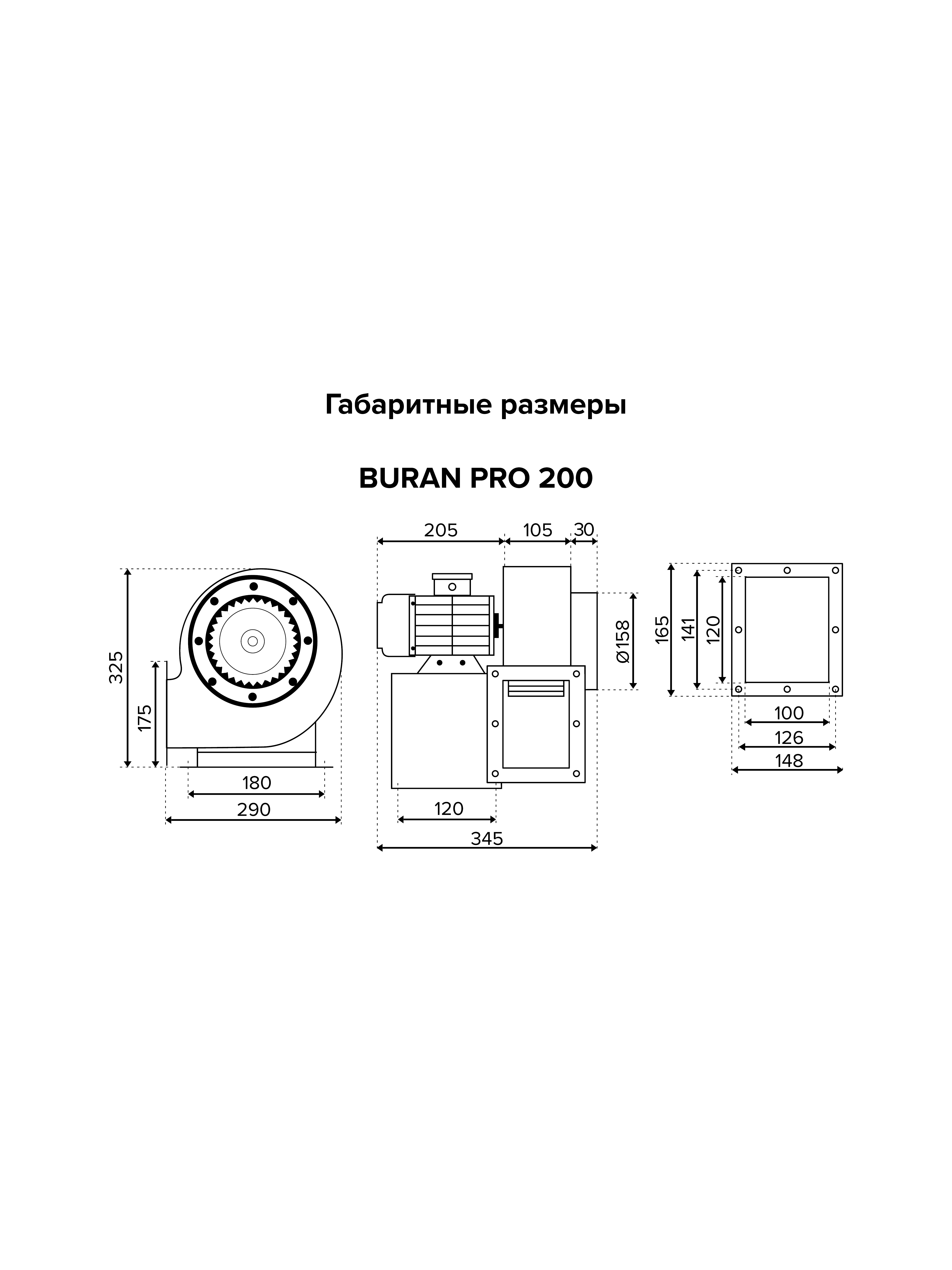 Вентилятор радиальный BURAN PRO 200 220V Лв0 2полюс ERA PRO