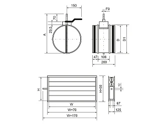 Клапан с приводом Ecoclima Pro Vent ECT VAL-T 500x300+R220